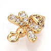 Brass Micro Pave Clear Cubic Zirconia Pendants KK-T075-19G-02-2
