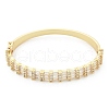 Brass Micro Pave Clear Cubic Zirconia Hinged Bangles for Women BJEW-K274-09G-4