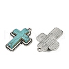 Alloy Pave Synthetic Turquoise Pendants FIND-C068-22AS-2