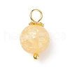 Frosted Dyed Synthetic Crackle Quartz Charms PALLOY-JF01780-2