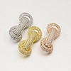 Brass Micro Pave Cubic Zirconia Beads ZIRC-M076-01-RS-1