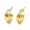 Brass C-shape Stud Earrings EJEW-A070-17G-1