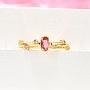 Brass Micro Pave Cubic Zirconia Cuff Rings for Women RJEW-H247-24G-3