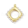 Brass Plastic Pearl Pendants KK-M322-52G-1