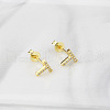 Brass Clear Cubic Zirconia Stud Earrings WGC2A80-20-1