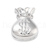 Rack Plating Brass Micro Pave Cubic Zirconia Beadss KK-B097-06P-1