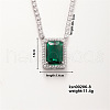 Elegant Brass Micro Pave Cubic Zirconia Pendant Necklaces EL0204-4-1