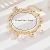 Brass & Plastic Imitation Pearl Round Tassel Anklets for Women TV2602-2-2
