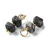 Natural Gemstone Cuboid Beaded Pendants STAS-C120-02G-3