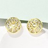 Brass Micro Pave Clear Cubic Zirconia Stud Earrings EJEW-P303-01A-G-2