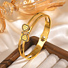 304 Stainless Steel Micro Pave Clear Cubic Zirconia Cuff Bangles BJEW-Z124-02G-3