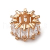 Brass Micro Pave Clear Cubic Zirconia Beads KK-D378-24G-01-2