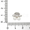 Brass Micro Pave Cubic Zirconia & ABS Plastic Imitation Pearl White Cherry Connector Charms KK-I276-56P-01-3