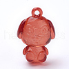 Transparent Acrylic Puppy Pendants TACR-T002-10-4