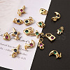 Brass Micro Pave Cubic Zirconia Charms ZIRC-TA0001-15G-13