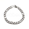Tarnish Resistant Boy's 304 Stainless Steel Mother-Son Figaro Chain Bracelets BJEW-E233-04P-1