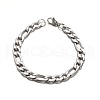 Boy's 304 Stainless Steel Mother-Son Figaro Chain Bracelets BJEW-E233-04P-1