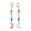 Natural Malaysia Jade with Alloy Moon Long Dangle Leverback Earrings EJEW-JE04909-03-2