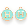 Golden Plated Alloy Enamel Charms ENAM-S118-05H-1