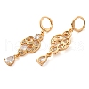 Rack Plating Golden Brass Dangle Leverback Earrings EJEW-B037-05G-2