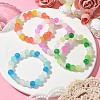 8mm Baking Painted Imitation Jade Glass Round Beaded Stretch Kids Bracelets for Girls Boys BJEW-JB10895-2