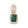 Rack Plating Brass Micro Pave Clear Cubic Zirconia Big Pendants KK-L155-66G-01-1