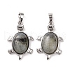 Natural Labradorite Tortoise Gemstone Pendants G-D648-10-RS-2