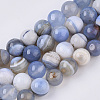 Natural Striped Agate/Banded Agate Beads Strands G-S359-046-01-1