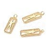 Brass Micro Pave Clear Cubic Zirconia Pendants ZIRC-P094-05G-RS-1