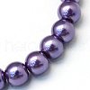 Baking Painted Pearlized Glass Pearl Round Bead Strands X-HY-Q330-8mm-59-2