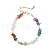 Chakra Natural Rose Quartz & Amethyst & Apatite & Aquamarine & Green Aventurine & Tiger Eye & Carnelian Chip Beaded Bracelets for Women BJEW-JB11740-02-2