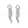 Rack Plating Brass Micro Clear Pave Cubic Zirconia Charms KK-C008-13P-2