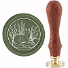 Brass Wax Seal Stamp with Handle AJEW-WH0184-0846-1