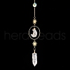 Natural Quartz Crystal Moon & Bullet Window Hanging Suncatchers DJEW-PW0009-035A-1