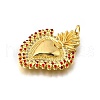 Brass Micro Pave Clear Cubic Zirconia Pendants KK-F899-15G-2