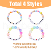 FIBLOOM 4Pcs 4 Styles Word Big Little Sis Acrylic Heart Beaded Stretch Bracelets Set BJEW-FI0001-54-2