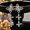 Brass Clear Cubic Zirconia Dangle Stud Earrings FS-WG3FB92-01-3