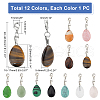   12Pcs 12 Colors Gemstone Pendant Decorations FIND-PH0004-39-4