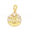 Brass Clear Cubic Zirconia European Dangle Pendants KK-D325-28G-03-1