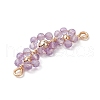 Natural Apatite & Carnelian & Rainbow Moonstone & Amethyst Faceted Round Beaded Curved Connector Charms PALLOY-TA00238-5