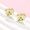 Flower Brass Hoop Earrings EJEW-Z102-01G-3