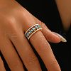 Bohemian Style Brass Micro Pave Cubic Zirconia Adjustable Cuff Rings for Women EM2078-4