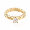 Adjustable Brass Micro Pave Clear Cubic Zirconia Finger Rings RJEW-L098-003A-G-1