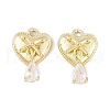 Brass Micro Pave Clear Cubic Zirconia Charms KK-L212-16G-1