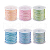 Beadthoven 6Rolls 6 Colors 12-Ply Polyester Cords OCOR-BT0001-05-10