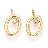 Brass Micro Pave Cubic Zirconia Charms KK-N263-97G-O-1
