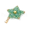 Natural Green Aventurine Star Pendants PALLOY-JF03116-04-4