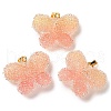 Transparent Resin Dotted Rhinetone Pendants RESI-N040-02G-01-RS-1