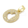Brass Micro Pave Cubic Zirconia Pendants ZIRC-C012-01G-15-2