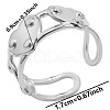 Non-Tarnish Minimalist Heart 304 Stainless Steel Cuff Rings HW4093-1-1